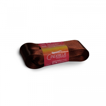 Fita de Cetim Tecida 10mx 38mm Marrom Cinderela