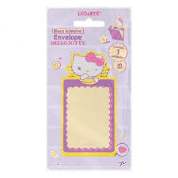 Bloco Adesivo Envelope Hello Kitty Blister com 1 Bloco 20f Leoarte