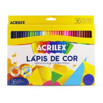 Lápis de Cor, Sextavado, 36 Cores, Acrilex*