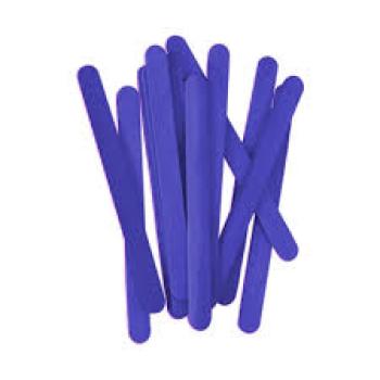 Palito de Sorvete Ponta Redonda Azul  com 100 Unidades - Kaz