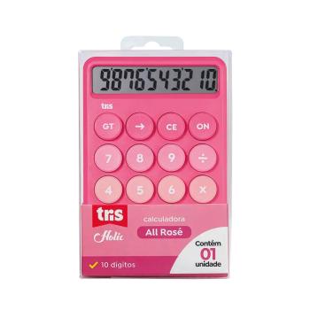 Calculadora Holic All Rosé - 10 Dígitos - Caixa C/1 un – Tris