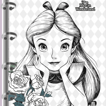 Caderno Colegial Argolado 160F Alice Wonderland - Animativa