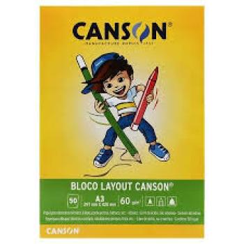 Bloco Canson Escolar Layout 60g A3 50 Fls