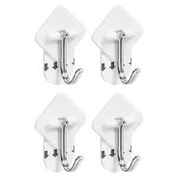 Gancho de Plático  Adesico 6 Peças Branco