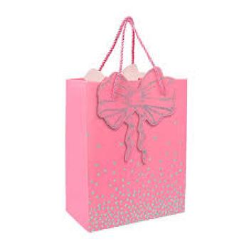 Sacola  Presente 18X10X23 Laço Rosa - Make+