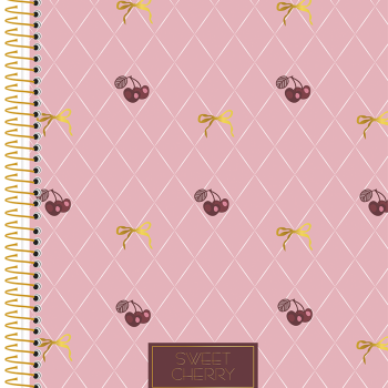 Caderno Colegial Argolado 179x241 160F Sweet Cherr - Animativa