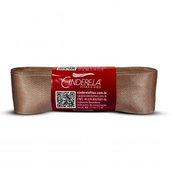 Fita de Cetim Tecida 10mx 38mm Chocolate- Cinderela