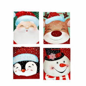 Sacola para Presente  Estampada 26X32X12 Natal