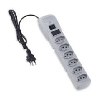 Filtro de Linha Trpolar 1,2m 6 Tomadas  Bivolt Cinza- Plastmar