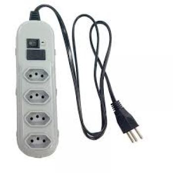 Filtro de Linha Tripolar 1,2m 4 Tomadas Bivolt Cinza  - Plastimar