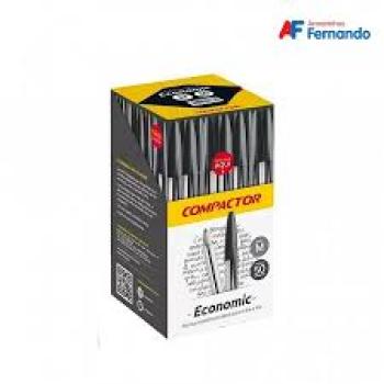 Caixa de Caneta Compactor Economica Preta com 50 Unidades
