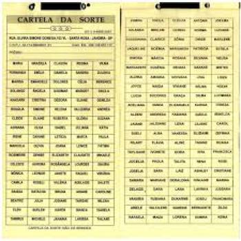 Carte de Rifa de Time ede Futel - Cartela da Sorte