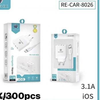 Carregador iphone Rapido Renux 2-usb 3.1a Iphone RE-CAR-8026