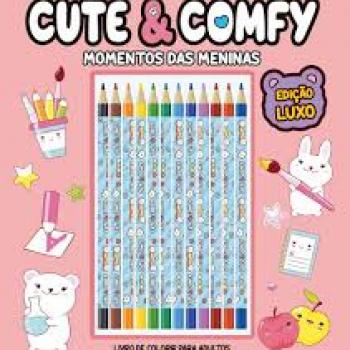 Livro para Colorir 48 Fls Cute & Comfy para Adultos Momentos Meninas