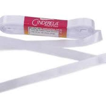 Fita de Cetim Tecida 10mx10mm Branco - Cinderela*