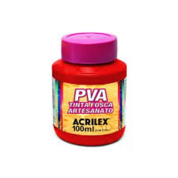 Tinta PVA, Acrilex, Fosca, Vermelha, 100 ml