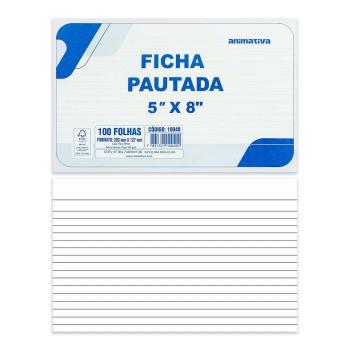 Ficha Pautada 5x8 100 Unidades 203x127 - Animativa