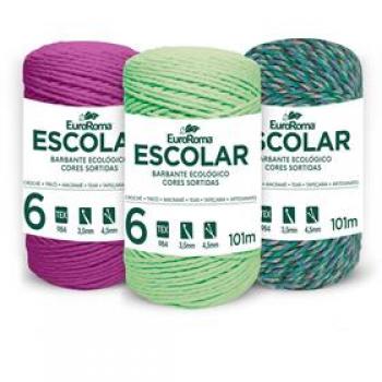 Barbante colorido 100g 4/6 Fios Rolo 101m Sortid - Euroroma*