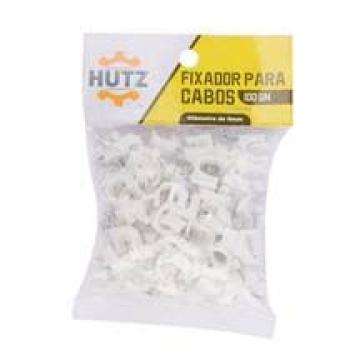 Fixador de Cabos  para parede 100 peças  9MM Branco CB2369 Hultz