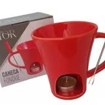 Conjunto Fondue 200ml 3 Pçs Porcelana Caneca Vm LYOR
