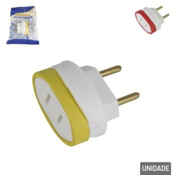 Adaptador para Tomada Pino Chato 1 Saída 2 Polos