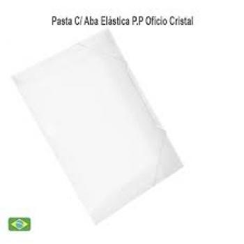 Pasta com Aba Elástica PP com Dorso de 2cm Cristal Kaz