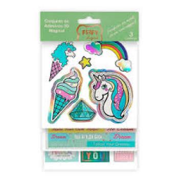 Cartela Adesiva Magical 3d Fofy