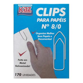 Clips para Papéis  NR 8/0 Kaz com 25 unidades