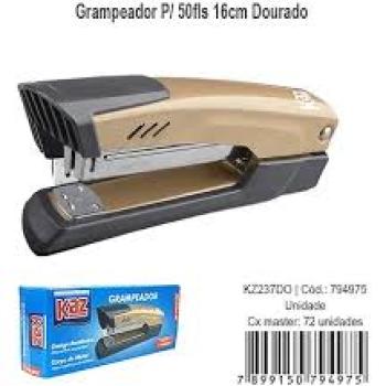 Grampeador para 50 Folhas 16cm Dourado Kaz