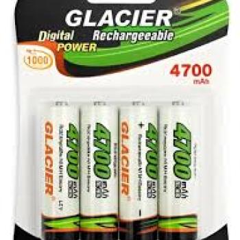 Pilha Recarregavel Glacier AAA  2700 MaH Kit com 4 Pilhas