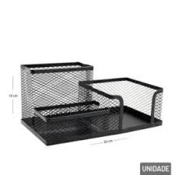 Organizador de Mesa 4 Divisórias Aramado Preto - Importado