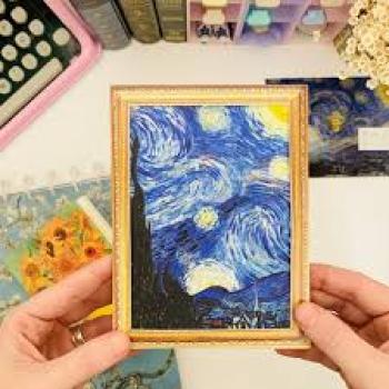 Caderneta Historia da Arte - Noite Estrelada Van Gogh 40 Folhas Pontilhadas