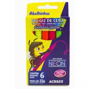 Giz de Cera Big Neon Glitter - Acrilex*