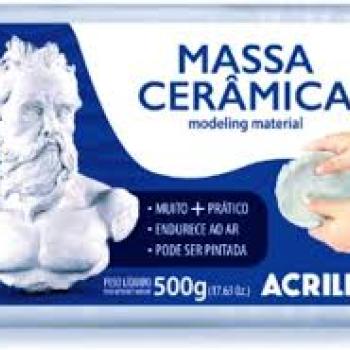 Massa para Ceramica 500g Branco Acrilex