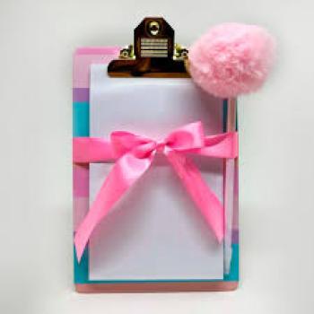 Prancheta Rosa com Caneta  Cristales - Animativa