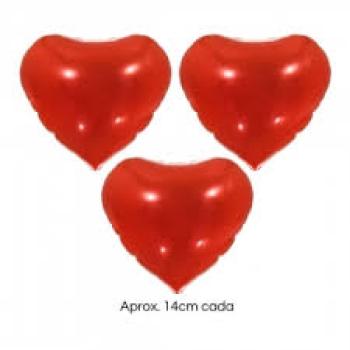 Balão de Ar Metalizado 14cm Coração Vermelho  Make9+