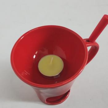 Conjunto Fondue 200ml 3 Pçs Porcelana Caneca Vm LYOR
