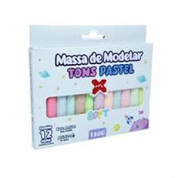 Massa de Modelar 180gr 12 Cores Tons Pasteis - Make+