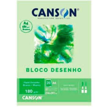 Bloco de Desenho Branco A4 180g/m2 com 20 folhas - Canson