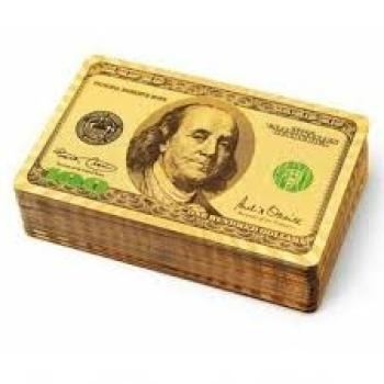 Baralho Dolar Poker Cartas Jogos Prova D'água ---Dourado