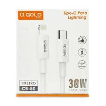 Cabo Iphone CB-50 30W 9V2A Tipo C para Lightning - A Golda