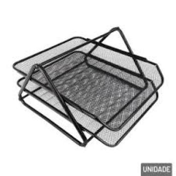 Organizador de Mesa Dois Andares Aramado Preto -  Importado
