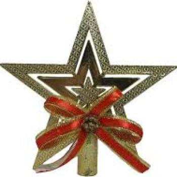 Ponteira para Arvore de Natal 15cm Estrela Laço Color Natal