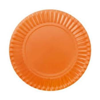 Prato de Papel Laranja de 15cm com 10 Unidades - Kid Art