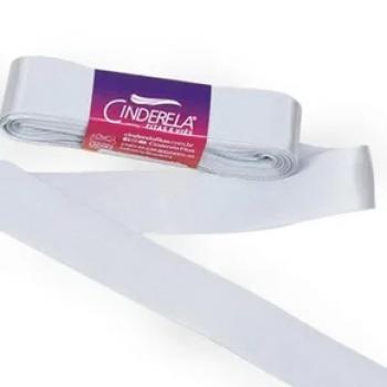 Fita de Cetim Tecida 10mx 15mm Prata - Cinderela*