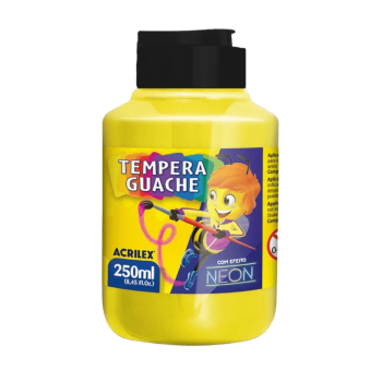Tempera Guache 250ml Amarelo Neon - Acrilex-