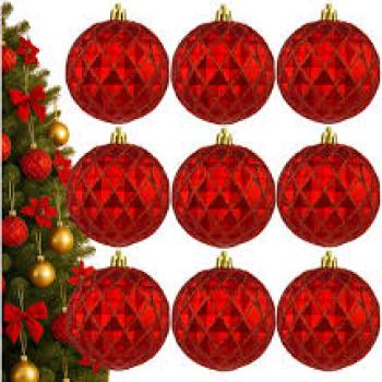 Bola Natalina Vermelha 6cm com 8 bolas