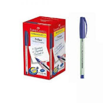 Caneta Trilux  cx 50 unid 1.0mm Esferografica Azul Marinho Faber Castel