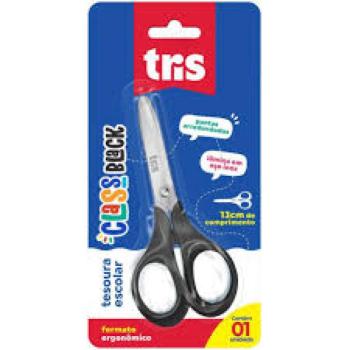Tesoura Escolar 13CM Classi Black Tris BL0001 - Tris