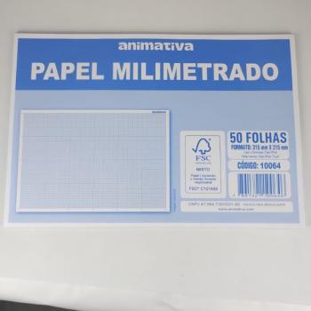 Papel Milímetrado 50f 215x315 - Animativa